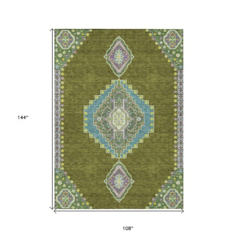 Homeroots 3' Black Gold And Gray Oriental Rug - Stylish Washable Indoor Outdoor Area Rug For Any Space 9' X 12' Polyester 598434