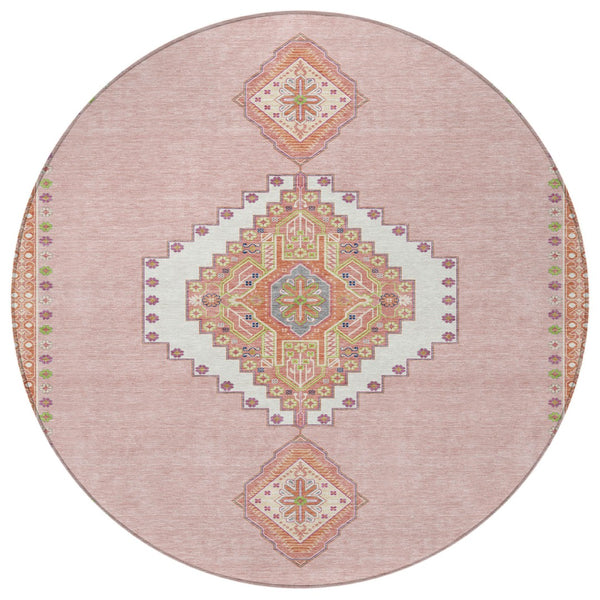 Homeroots 3' Black Gold And Gray Oriental Rug - Stylish Washable Indoor Outdoor Area Rug For Any Space 8' Round Polyester 598438