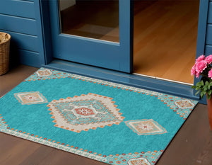 Homeroots 3' Black Gold And Gray Oriental Rug - Stylish Washable Indoor Outdoor Area Rug For Any Space 3' X 5' Polyester 598442