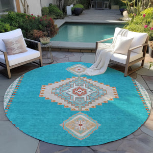 Homeroots 3' Black Gold And Gray Oriental Rug - Stylish Washable Indoor Outdoor Area Rug For Any Space 8' Round Polyester 598444