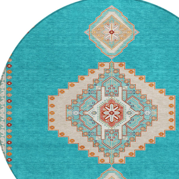 Homeroots 3' Black Gold And Gray Oriental Rug - Stylish Washable Indoor Outdoor Area Rug For Any Space 8' Round Polyester 598444