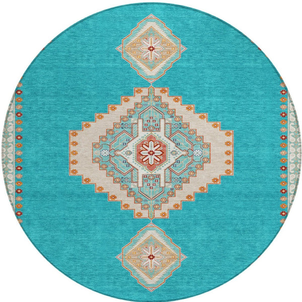 Homeroots 3' Black Gold And Gray Oriental Rug - Stylish Washable Indoor Outdoor Area Rug For Any Space 8' Round Polyester 598444