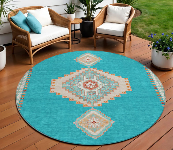 Homeroots 3' Black Gold And Gray Oriental Rug - Stylish Washable Indoor Outdoor Area Rug For Any Space 8' Round Polyester 598444