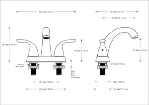English Elm Bathroom Widespread Two Handle Faucet with Supply Lines and Pop up Drain Included Matt Black B2724P499384