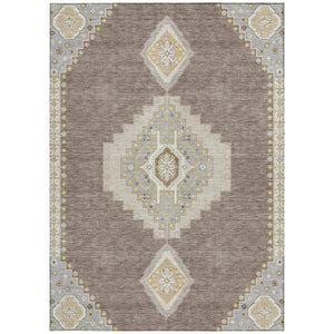 Homeroots 3' Black Gold And Gray Oriental Rug - Stylish Washable Indoor Outdoor Area Rug For Any Space 3' X 5' Polyester 598448