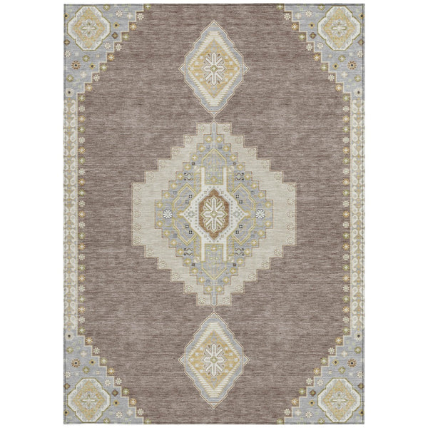 Homeroots 3' Black Gold And Gray Oriental Rug - Stylish Washable Indoor Outdoor Area Rug For Any Space 3' X 5' Polyester 598448