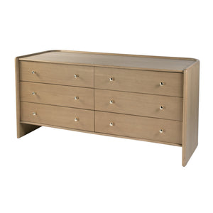 Butler Specialty Butler Colin 66" Wood Dresser With 6 Soft-close Drawers – Elegant Light Brown Storage Solution Light Brown Mdf,Pine,Plywood,Oak,Acacia 5984492-butler