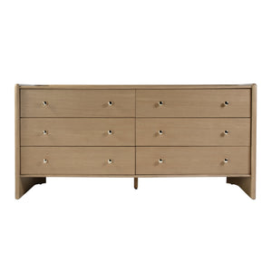 Butler Specialty Butler Colin 66" Wood Dresser With 6 Soft-close Drawers – Elegant Light Brown Storage Solution Light Brown Mdf,Pine,Plywood,Oak,Acacia 5984492-butler