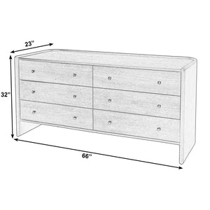 Butler Specialty Butler Colin 66" Wood Dresser With 6 Soft-close Drawers – Elegant Light Brown Storage Solution Light Brown Mdf,Pine,Plywood,Oak,Acacia 5984492-butler