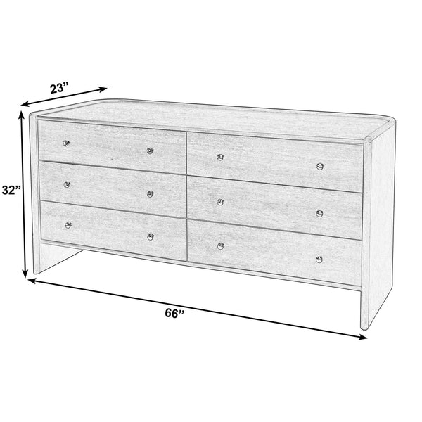 Butler Specialty Butler Colin 66" Wood Dresser With 6 Soft-close Drawers – Elegant Light Brown Storage Solution Light Brown Mdf,Pine,Plywood,Oak,Acacia 5984492-butler