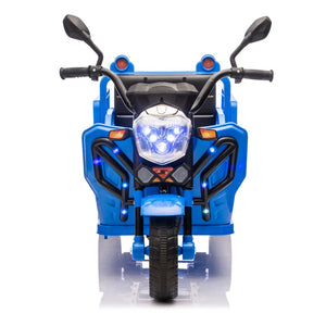 English Elm 12v Kids Electric Cargo Trike with Led Lights Wide Seat Anti-slip Wheels Toddler Ride On Blue W1578P336050