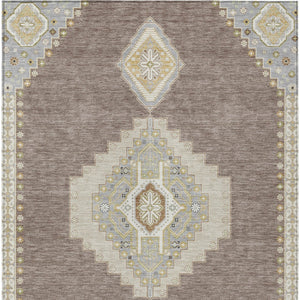Homeroots 3' Black Gold And Gray Oriental Rug - Stylish Washable Indoor Outdoor Area Rug For Any Space 9' X 12' Polyester 598452