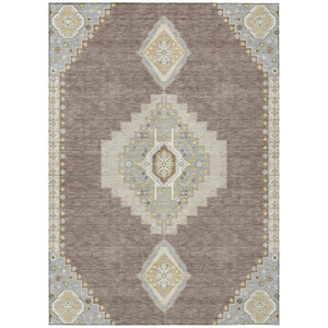 HomeRoots 9' X 12' Stylish Taupe Gray and Ivory Indoor-Outdoor Area Rug - Durable, Washable, and Versatile Design 598452