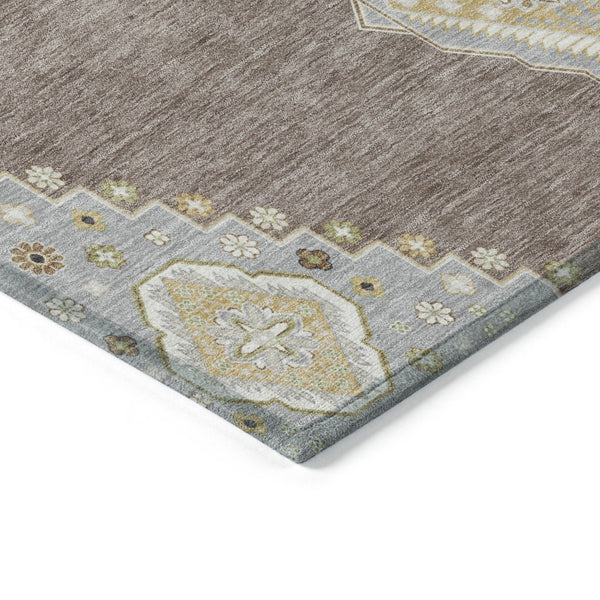 Homeroots 3' Black Gold And Gray Oriental Rug - Stylish Washable Indoor Outdoor Area Rug For Any Space 10' X 14' Polyester 598453