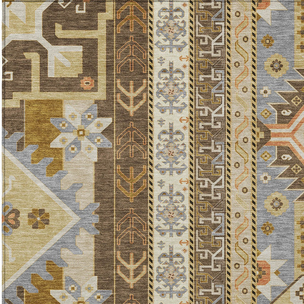 Homeroots 3' Black Ivory Copper Aztec Washable Indoor Outdoor Area Rug – Stylish, Durable, Easy Care Design 3' X 5' Polyester 598460