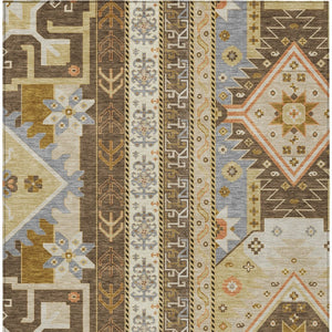 Homeroots 3' Black Ivory Copper Aztec Washable Indoor Outdoor Area Rug – Stylish, Durable, Easy Care Design 8' X 10' Polyester 598463