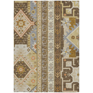 Homeroots 3' Black Ivory Copper Aztec Washable Indoor Outdoor Area Rug – Stylish, Durable, Easy Care Design 9' X 12' Polyester 598464