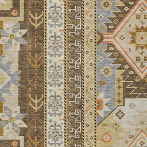 Homeroots 3' Black Ivory Copper Aztec Washable Indoor Outdoor Area Rug – Stylish, Durable, Easy Care Design 10' X 14' Polyester 598465