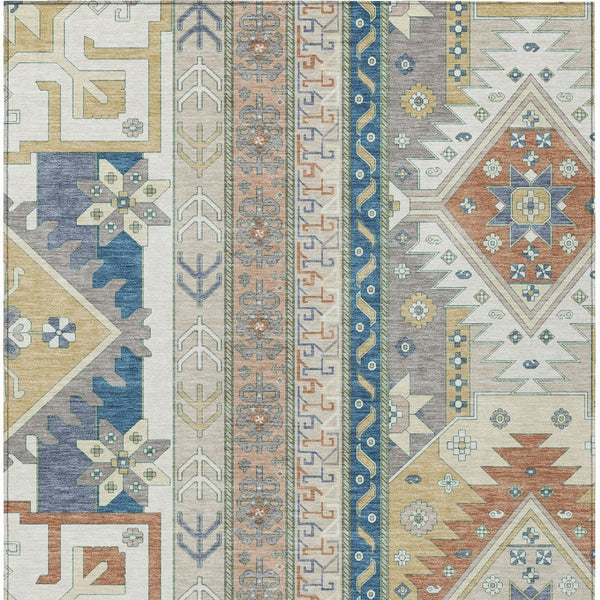 Homeroots 3' Black Ivory Copper Aztec Washable Indoor Outdoor Area Rug – Stylish, Durable, Easy Care Design 3' X 5' Polyester 598466