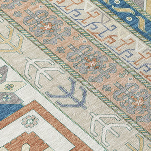 Homeroots 3' Black Ivory Copper Aztec Washable Indoor Outdoor Area Rug – Stylish, Durable, Easy Care Design 3' X 5' Polyester 598466