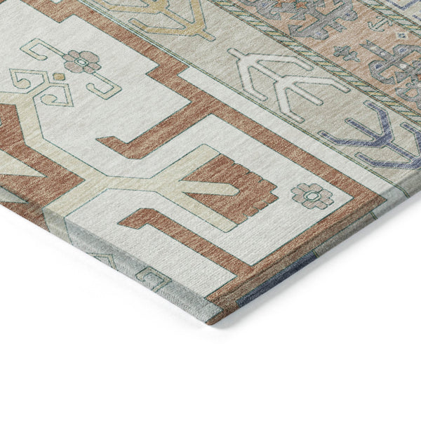 Homeroots 3' Black Ivory Copper Aztec Washable Indoor Outdoor Area Rug – Stylish, Durable, Easy Care Design 5' X 8' Polyester 598467