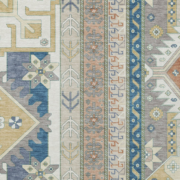 Homeroots 3' Black Ivory Copper Aztec Washable Indoor Outdoor Area Rug – Stylish, Durable, Easy Care Design 5' X 8' Polyester 598467