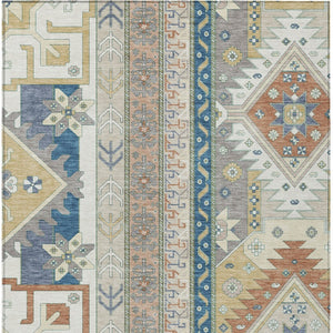 Homeroots 3' Black Ivory Copper Aztec Washable Indoor Outdoor Area Rug – Stylish, Durable, Easy Care Design 8' X 10' Polyester 598469