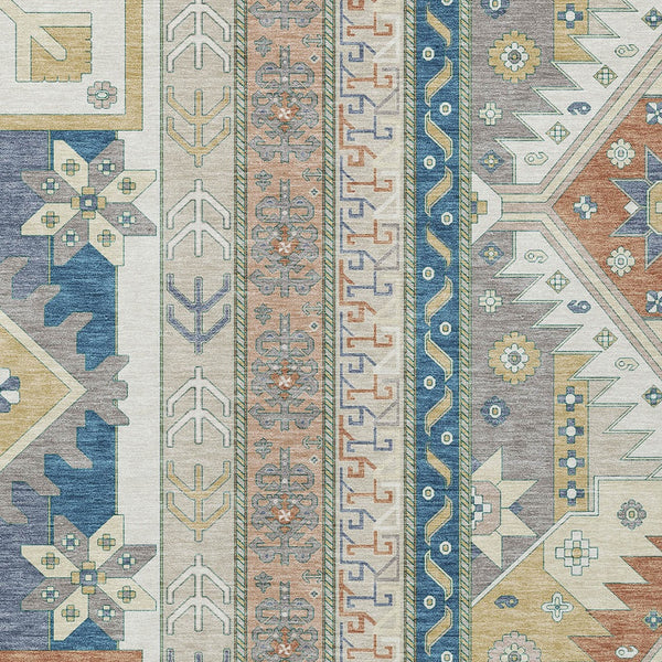 Homeroots 3' Black Ivory Copper Aztec Washable Indoor Outdoor Area Rug – Stylish, Durable, Easy Care Design 8' X 10' Polyester 598469