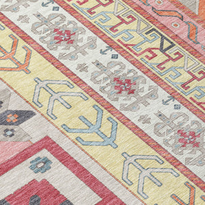 Homeroots 3' Black Ivory Copper Aztec Washable Indoor Outdoor Area Rug – Stylish, Durable, Easy Care Design 3' X 5' Polyester 598472