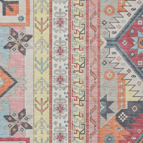 Homeroots 3' Black Ivory Copper Aztec Washable Indoor Outdoor Area Rug – Stylish, Durable, Easy Care Design 5' X 8' Polyester 598473