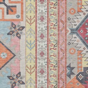 Homeroots 3' Black Ivory Copper Aztec Washable Indoor Outdoor Area Rug – Stylish, Durable, Easy Care Design 9' X 12' Polyester 598476