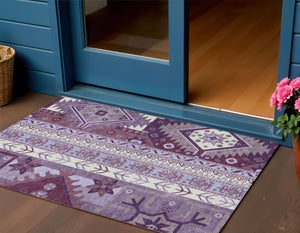 Homeroots 3' Black Ivory Copper Aztec Washable Indoor Outdoor Area Rug – Stylish, Durable, Easy Care Design 3' X 5' Polyester 598496