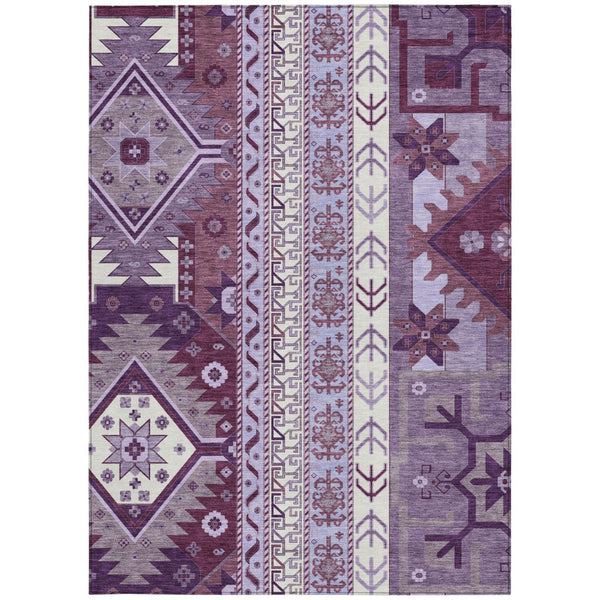 Homeroots 3' Black Ivory Copper Aztec Washable Indoor Outdoor Area Rug – Stylish, Durable, Easy Care Design 3' X 5' Polyester 598496