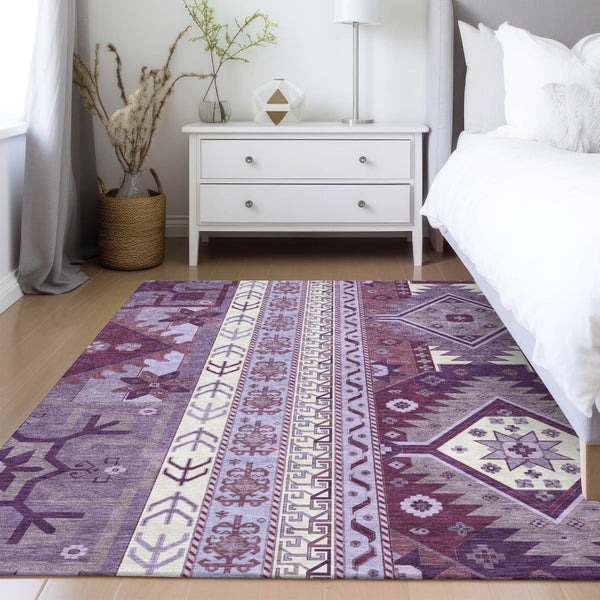 Homeroots 3' Black Ivory Copper Aztec Washable Indoor Outdoor Area Rug – Stylish, Durable, Easy Care Design 3' X 5' Polyester 598496