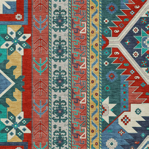 Homeroots 3' Black Ivory Copper Aztec Washable Indoor Outdoor Area Rug – Stylish, Durable, Easy Care Design 3' X 5' Polyester 598502