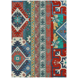 Homeroots 3' Black Ivory Copper Aztec Washable Indoor Outdoor Area Rug – Stylish, Durable, Easy Care Design 5' X 8' Polyester 598503