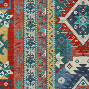 Homeroots 3' Black Ivory Copper Aztec Washable Indoor Outdoor Area Rug – Stylish, Durable, Easy Care Design 5' X 8' Polyester 598503