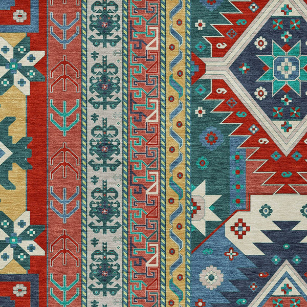 Homeroots 3' Black Ivory Copper Aztec Washable Indoor Outdoor Area Rug – Stylish, Durable, Easy Care Design 5' X 8' Polyester 598503