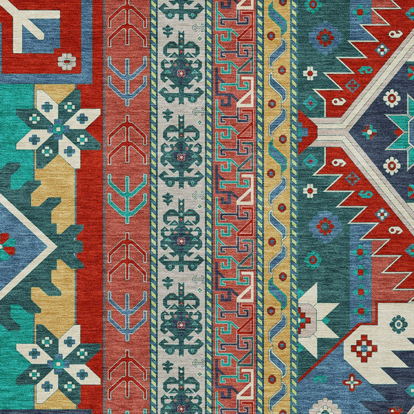 Homeroots 3' Black Ivory Copper Aztec Washable Indoor Outdoor Area Rug – Stylish, Durable, Easy Care Design 10' X 14' Polyester 598507