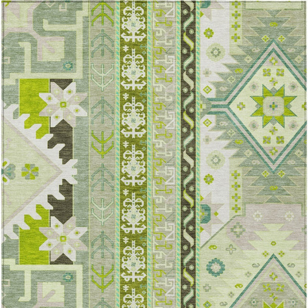 Homeroots 3' Black Ivory Copper Aztec Washable Indoor Outdoor Area Rug – Stylish, Durable, Easy Care Design 5' X 8' Polyester 598509