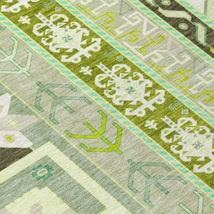 Homeroots 3' Black Ivory Copper Aztec Washable Indoor Outdoor Area Rug – Stylish, Durable, Easy Care Design 5' X 8' Polyester 598509