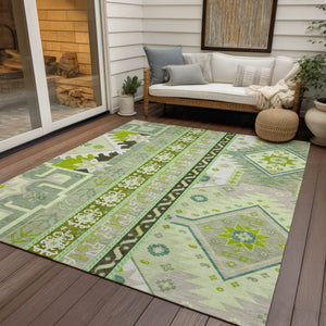 Homeroots 3' Black Ivory Copper Aztec Washable Indoor Outdoor Area Rug – Stylish, Durable, Easy Care Design 8' X 10' Polyester 598511