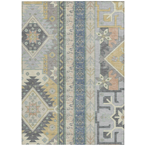 Homeroots 3' Black Ivory Copper Aztec Washable Indoor Outdoor Area Rug – Stylish, Durable, Easy Care Design 3' X 5' Polyester 598514