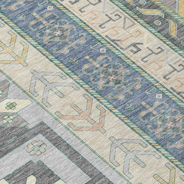 Homeroots 3' Black Ivory Copper Aztec Washable Indoor Outdoor Area Rug – Stylish, Durable, Easy Care Design 5' X 8' Polyester 598515