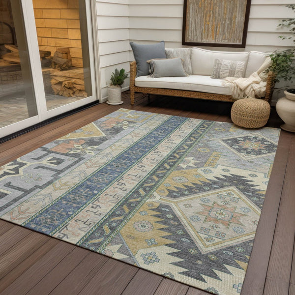 HomeRoots 5' Timeless Aztec-Inspired Washable Area Rug for Indoor & Outdoor Use – Durable & Stylish Design 10' X 14' 598519