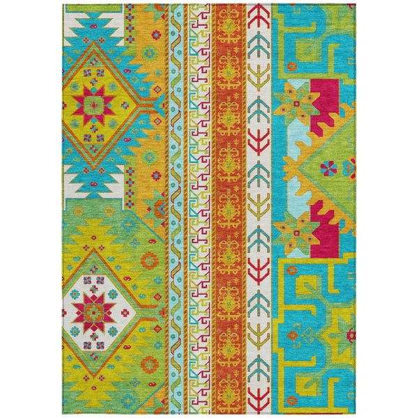 Homeroots 3' Black Ivory Copper Aztec Washable Indoor Outdoor Area Rug – Stylish, Durable, Easy Care Design 3' X 5' Polyester 598520