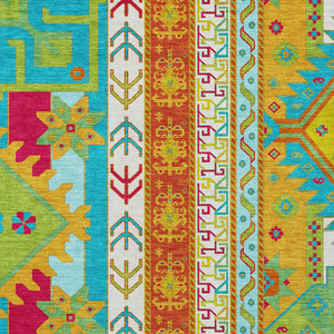 Homeroots 3' Black Ivory Copper Aztec Washable Indoor Outdoor Area Rug – Stylish, Durable, Easy Care Design 5' X 8' Polyester 598521