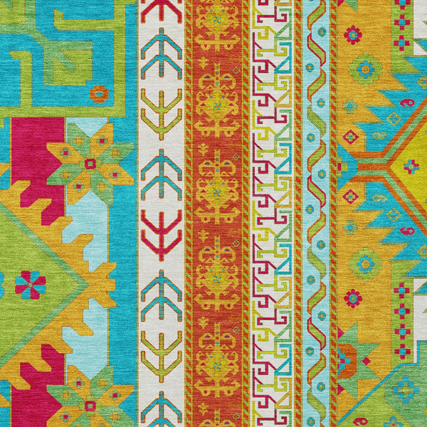 Homeroots 3' Black Ivory Copper Aztec Washable Indoor Outdoor Area Rug – Stylish, Durable, Easy Care Design 5' X 8' Polyester 598521