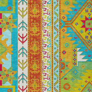 Homeroots 3' Black Ivory Copper Aztec Washable Indoor Outdoor Area Rug – Stylish, Durable, Easy Care Design 9' X 12' Polyester 598524