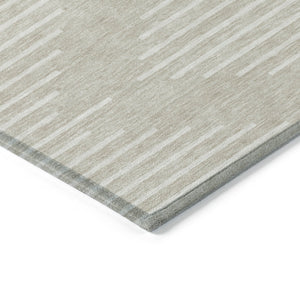 Homeroots 3' Beige And Ivory Geometric Washable Area Rug - Perfect For Indoor And Outdoor Spaces, Durable Design 9' X 12' Polyester 598530